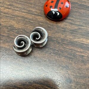 Handmade Brand New 00 (10mm) Spiral  Gauges in Silver- Stretched Ear Jewelry 🌀